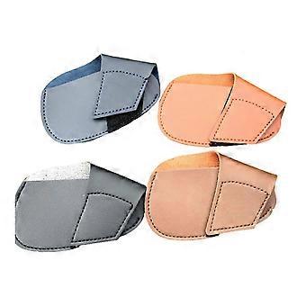 Set of 4 Golf Putter Head Covers Leather Black Blue Khaki Brown Precision Aim Support