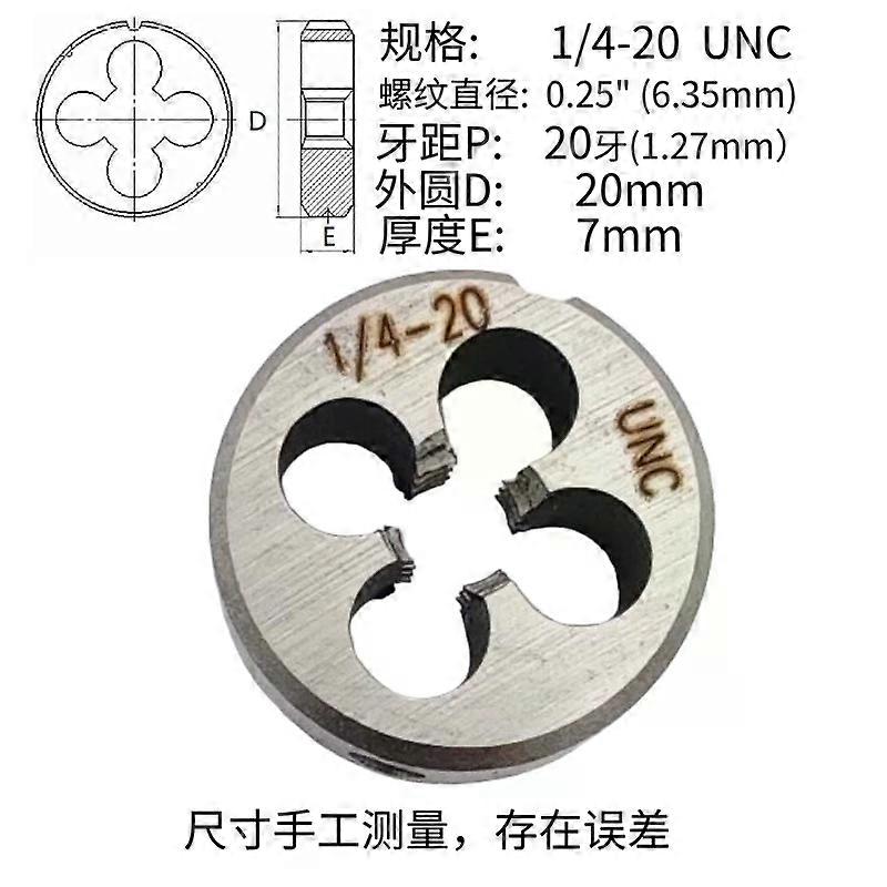 1Pcs Right / Left Hand Die UNC / UNF 1/4 Threading Tools
