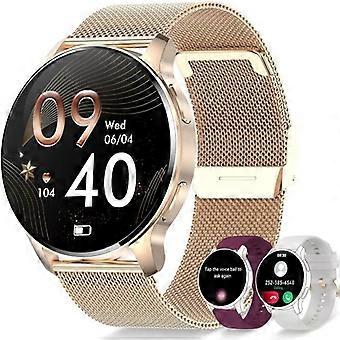 Dames smartwatch met Bluetooth-bellen en AI-assistent, slimme notificaties, hartslagmeting, slaapfunctie en waterdichtheid [H698]