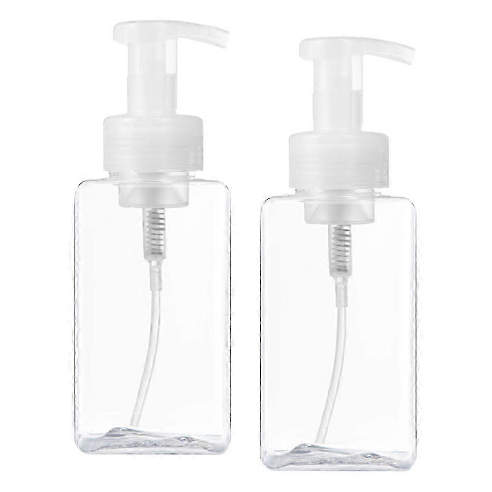 Foaming Press Pump Bottles, Transparent, 2Pcs, For Liquid Soap Storage