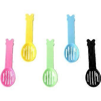5pcs Small Animal Litter Scoop, Plastic Poop Scooper for Hamster Chinchilla Gerbil Mouse Cleaning Tool