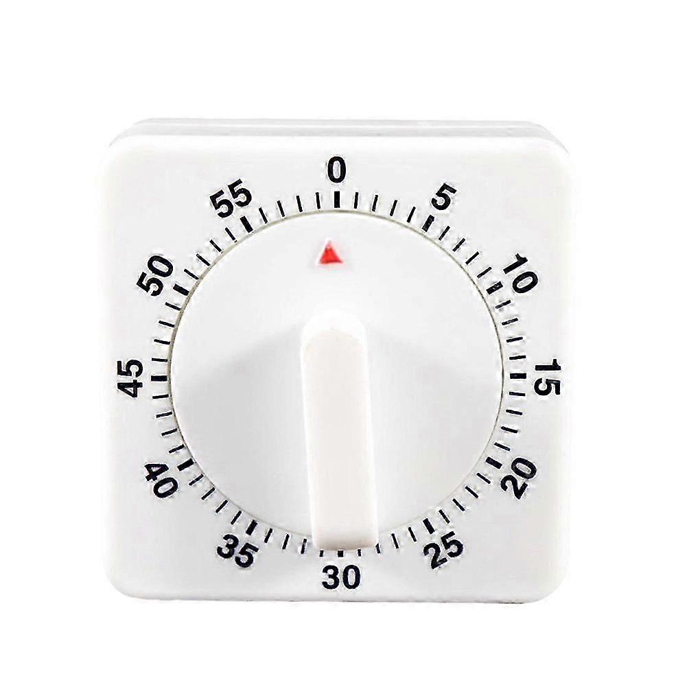White Square Timer Small Square 60 Minute Kitchen Timer Reminder Mechanical Countdown Timer
