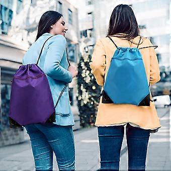 Drawstring Backpack Sports Bag With Front Zipper Pocket And Inner Pocket SackFeat