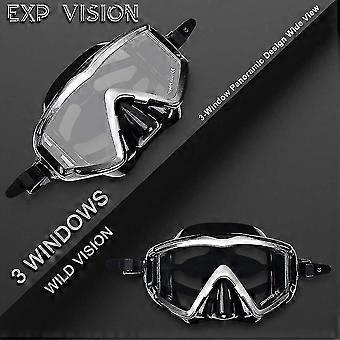Adult Panoramic Scuba Diving Mask, Tempered Glass Snorkeling Diving Mask, Advanced Swimming Goggles