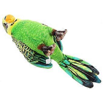 Green Plush Gold Macaw Parrot Toy for Decor Soft Stuffed Doll