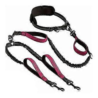 Reflective Dual Dog Leash, Padded Handles, compatible with Medium Large Dogs Training, Jogging, Running