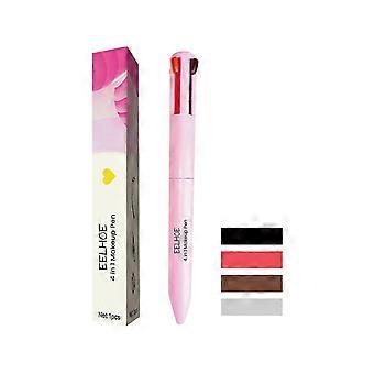 Stylo de maquillage 4 en 1, eye-liner, crayon à sourcils, crayon à lèvres, surligneur Stylo de maquillage 4 en 1, multifonctionnel et portable