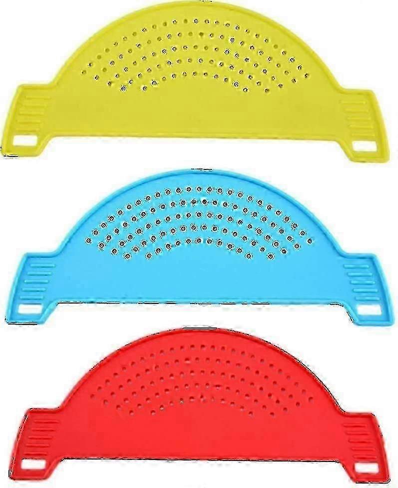 3 Pcs Plastic Half-Moon Pot Strainer Colander Sieve Drainer Gift Set