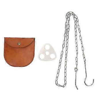 Camping Tripod Board Portable High Temperature Resistant Stainless Steel Tripod Cooking Board Support Plate Chain Set