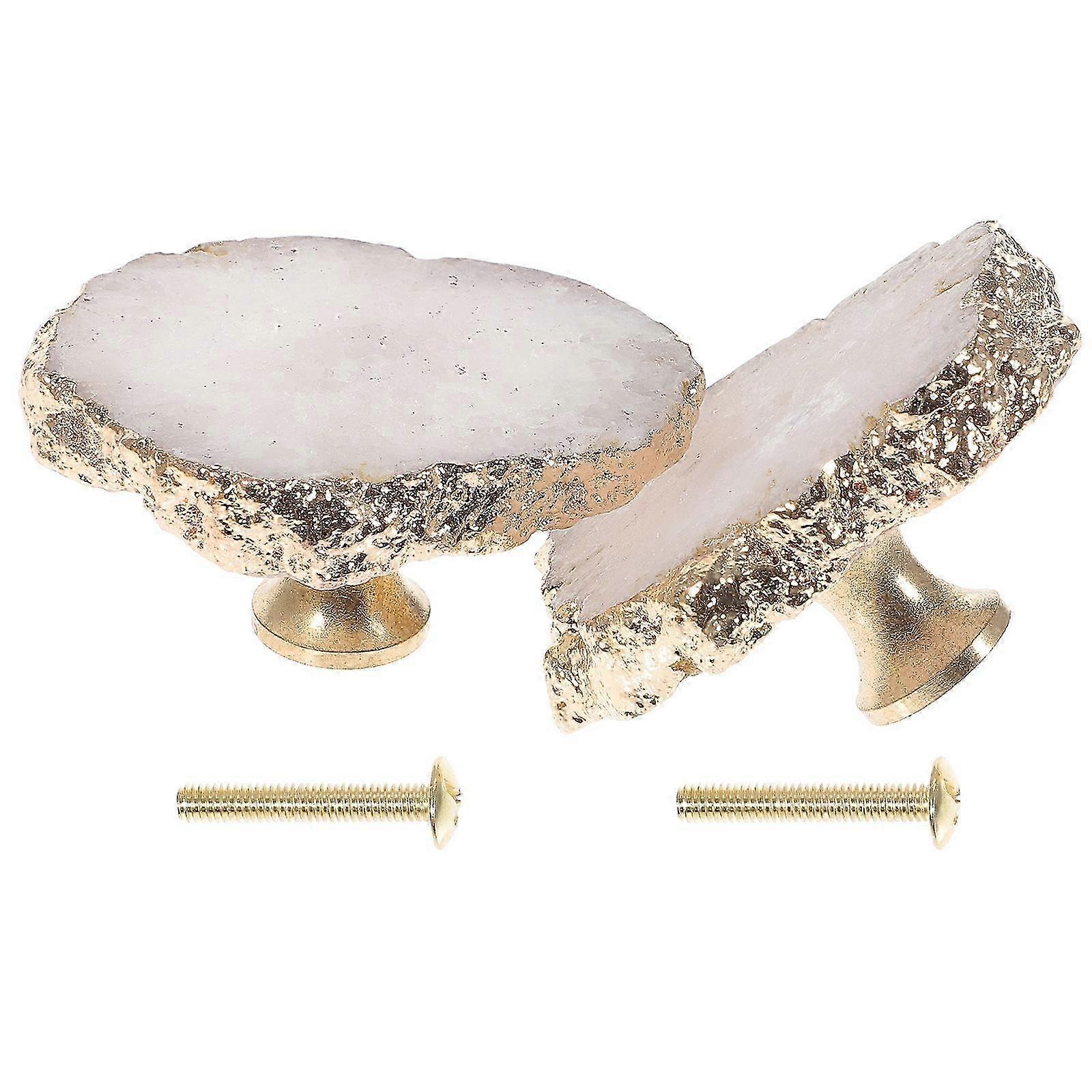 2pcs Cabinet Knobs Decorative Crystal Drawer Pulls Brass Cupboard Pull Furniture Handles