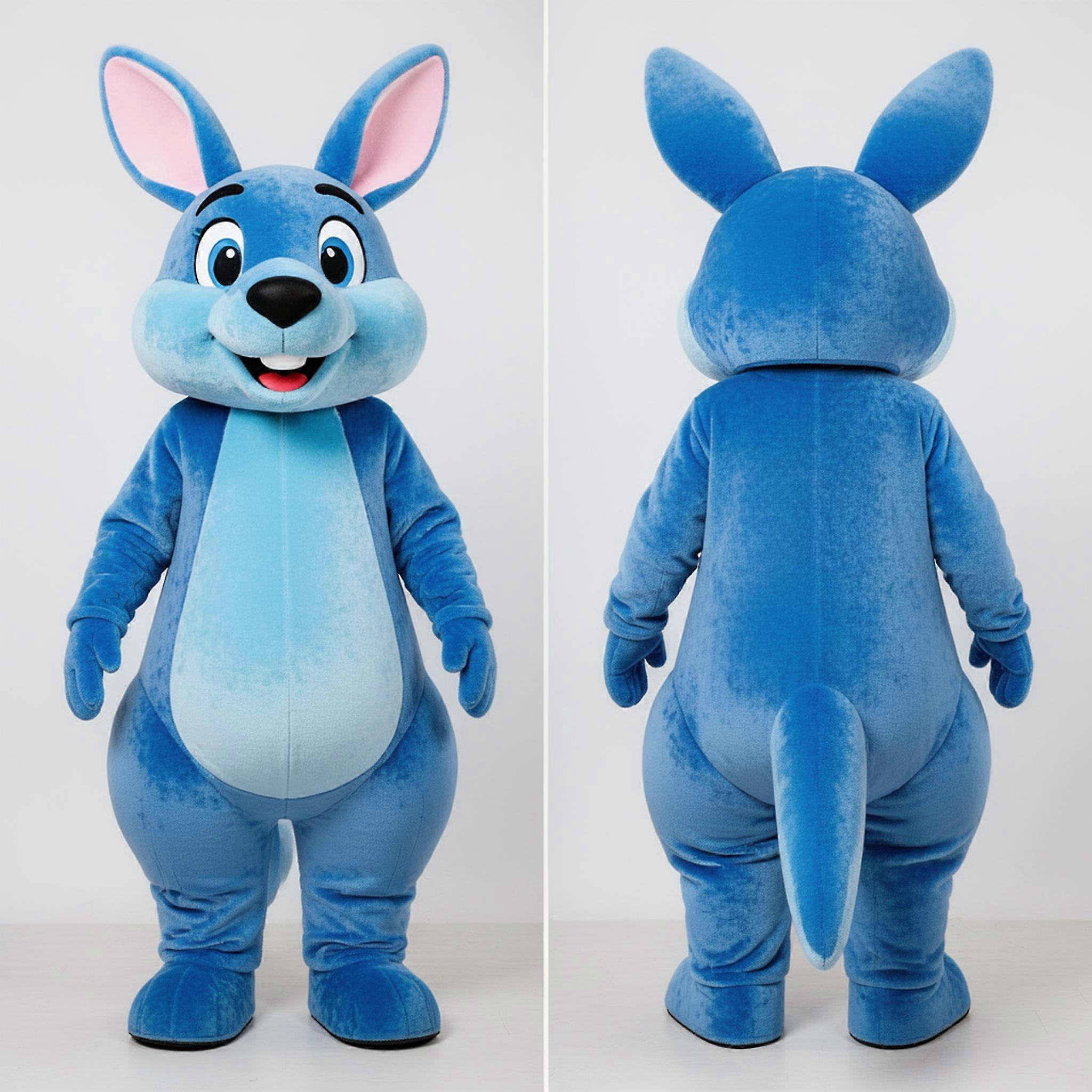 MASTICOT Azure Blue Playful Kangaroo Mascot