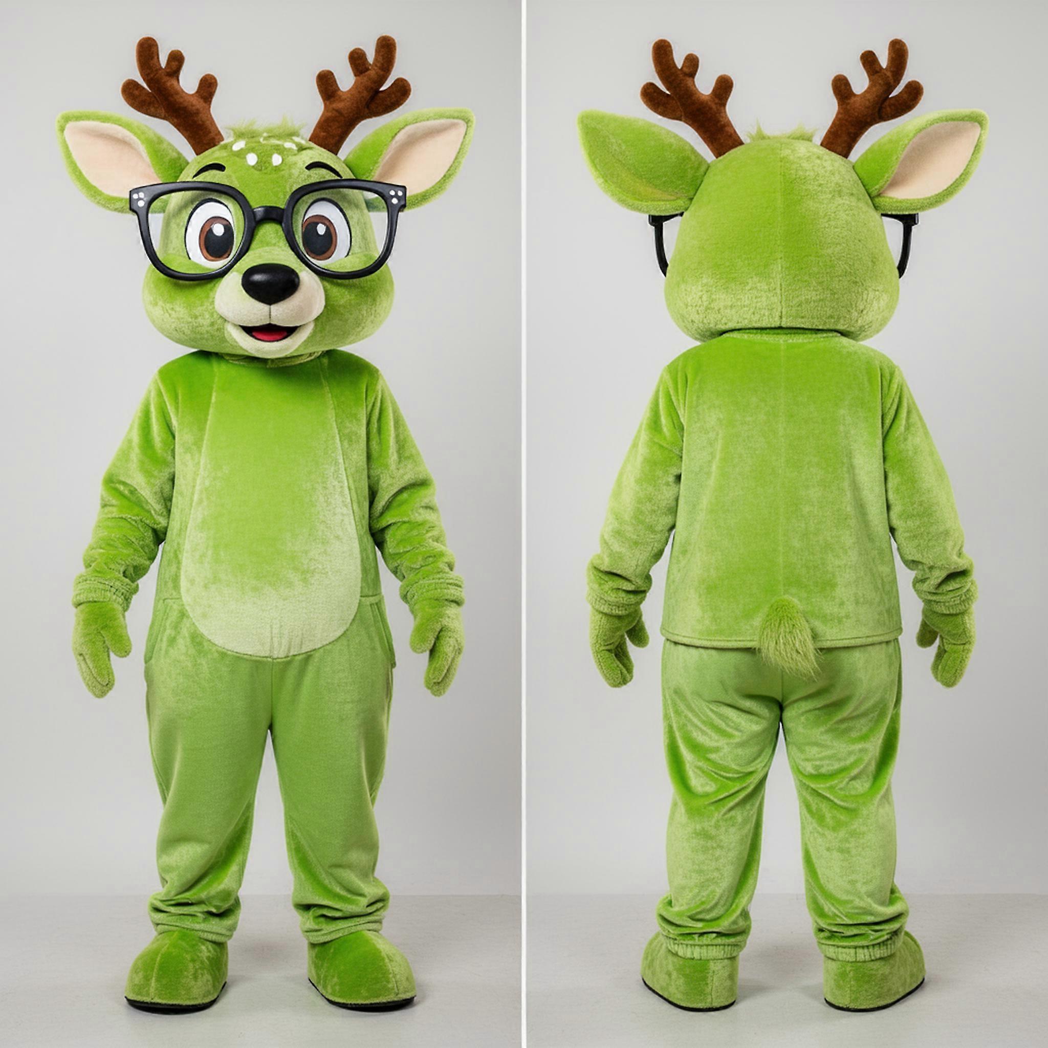 MASTICOT Lime Green Playful Roe Deer Mascot