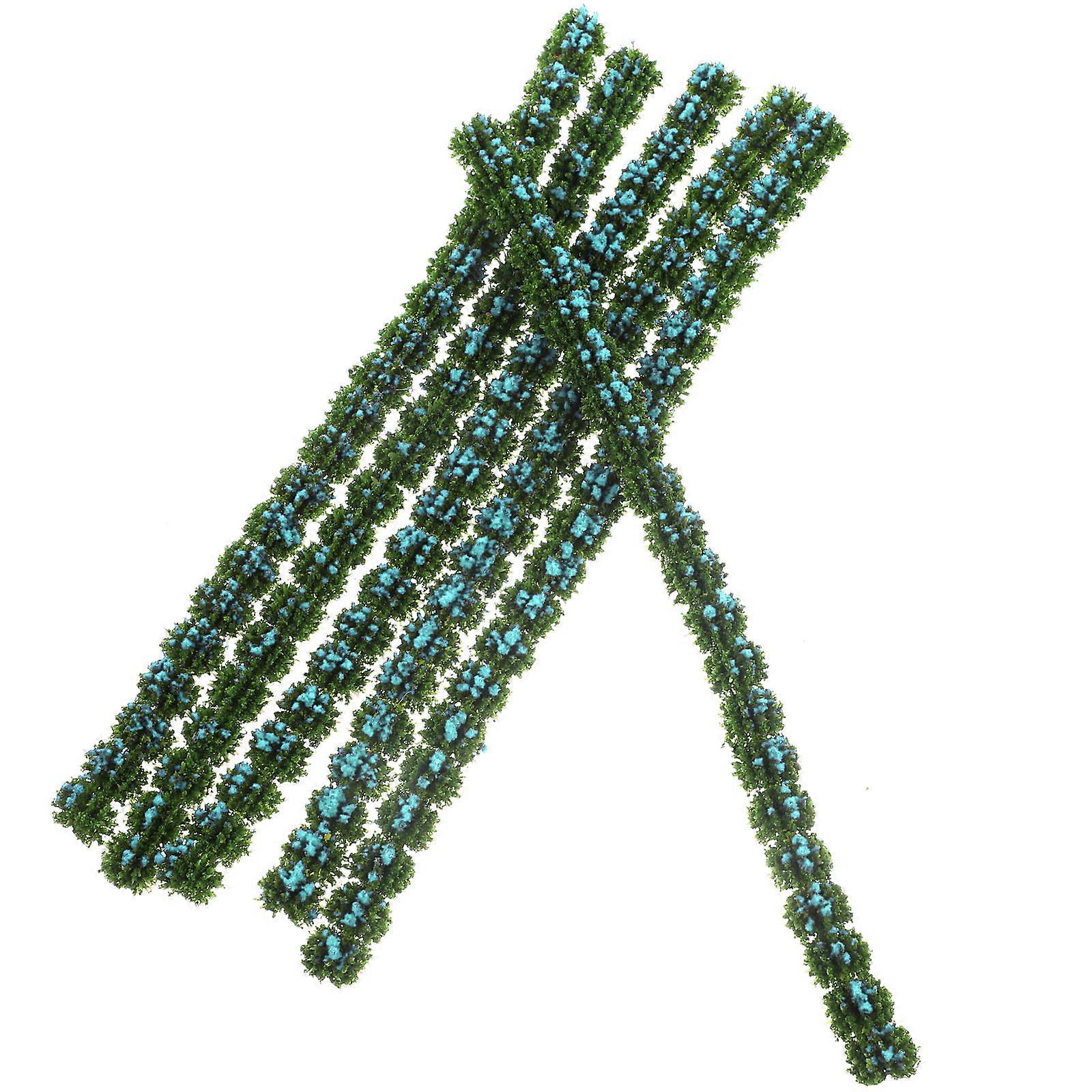 Blue Plastic Simulation Shrub Strip Models for Landscaping 6Pcs