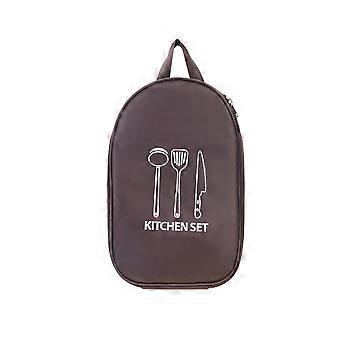 Cookware storage bag, outdoor camping kitchenware portable bag, tableware, picnic supplies, camping tool storage bag, coffee color1089