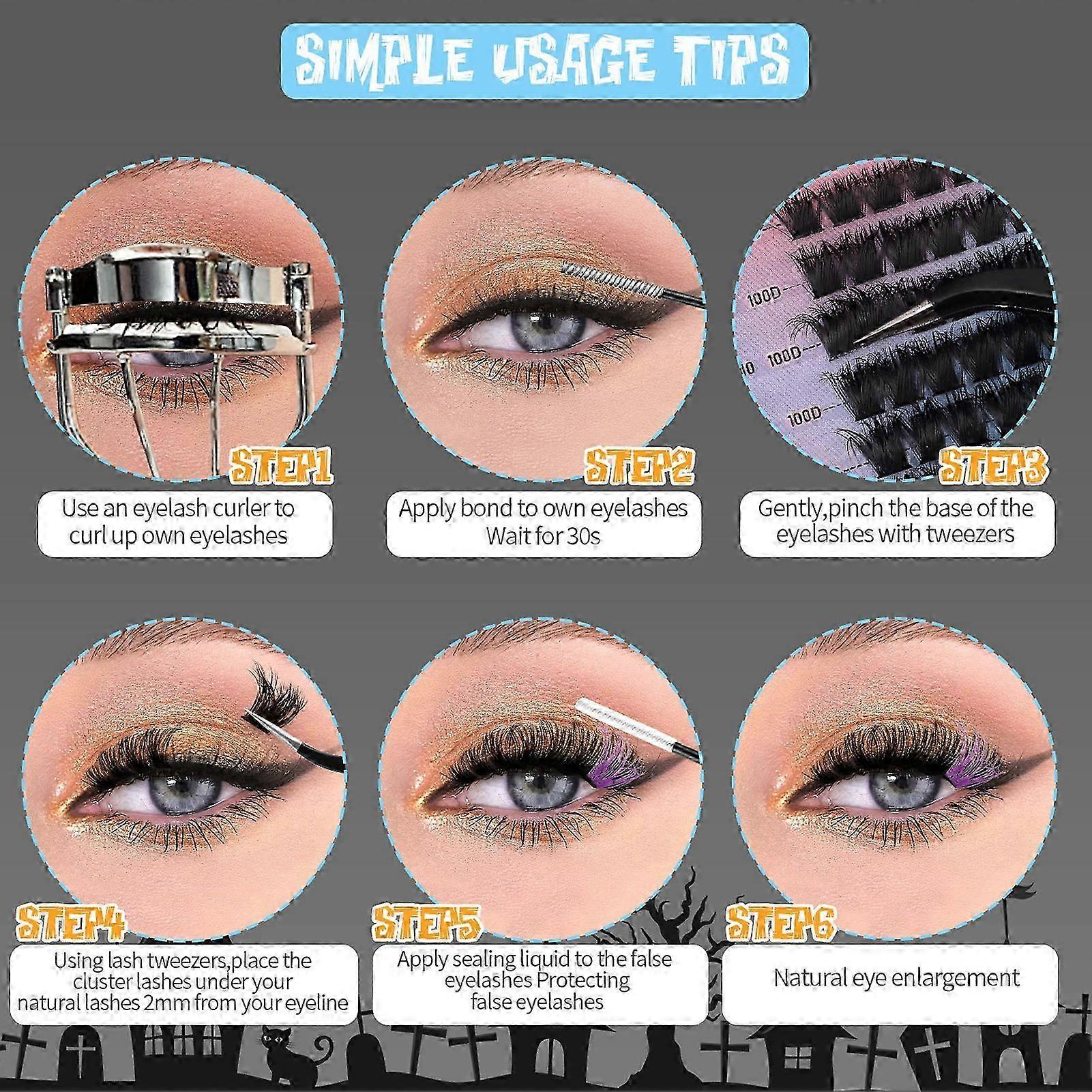 Ultra-Light D Curl Colored Lash Clusters