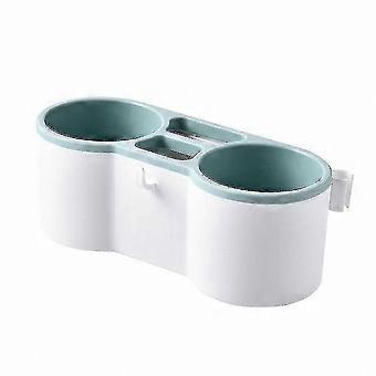 Haardrogerhouder met dubbele poort voor wandmontage, badkamer- en toiletvriendelijk, boren is niet nodig