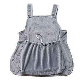 Tablier de transport pour chat avec poche de couchage Grand espace Ouverture par cordon de serrage Porte-chat pour animaux de compagnie Tablier de transport avec sangle de taille réglable