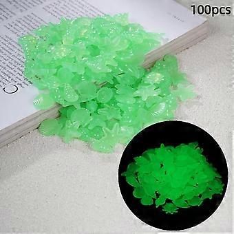 100Pcs Glow In The Dark Ocean Themed Pebbles Self Luminous Eco Friendly For Aquarium Decor Kids Yard Ornament