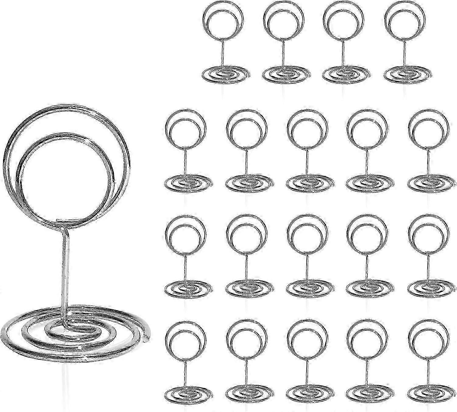 20 Pack Silver Mini Table Card Holders