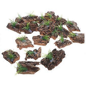 Tree Bark Terrarium Accessories for Decoration 20Pcs Natural Cork