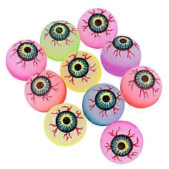 Toymytoy Halloween Bouncy Balls Glow in The Dark Eyeballs 10Pcs Set