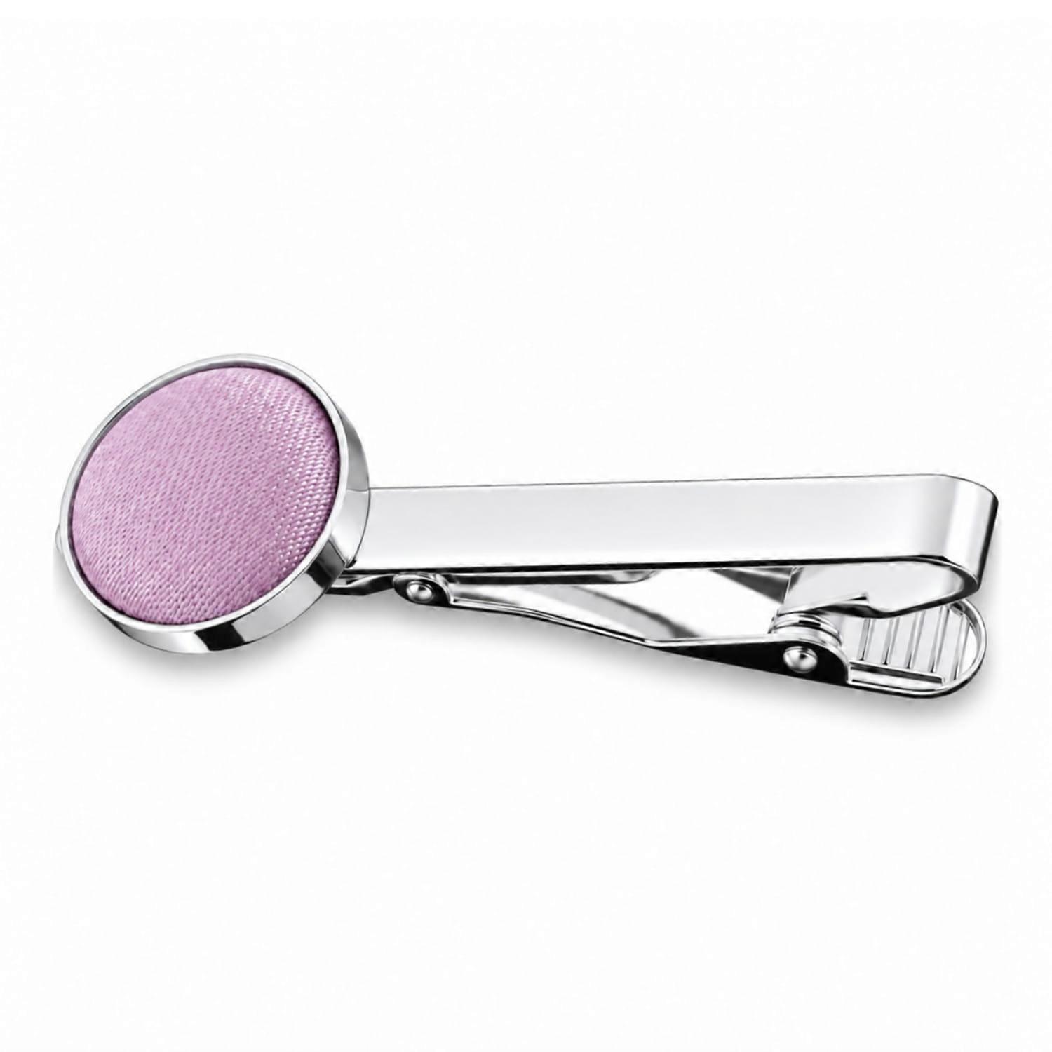 Lilac Plain Satin Tie Clip