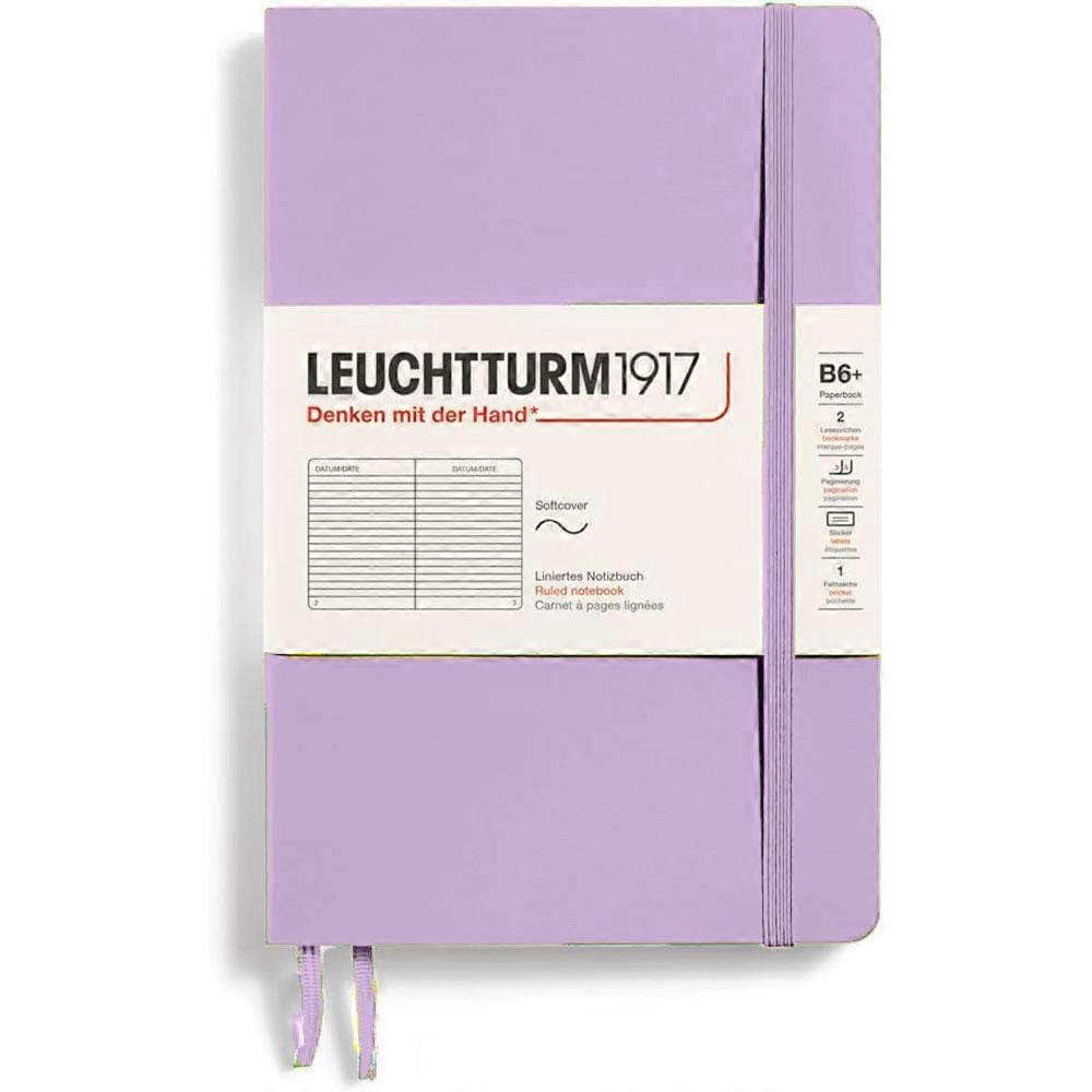 Cahier à spirale souple de haute qualité LILAC Leuchtturm, format B6+, ligné, 123 pages