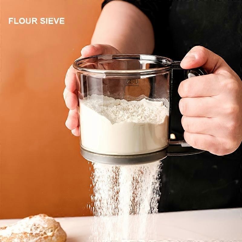 Flour sifter baking tool semi-automatic handheld flour sifter