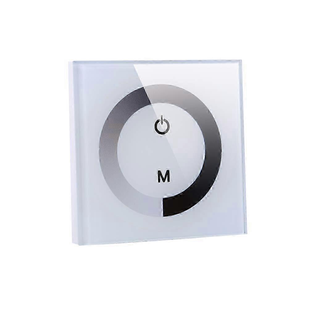 Wall Touch Light Switch, LED Light Dimmer Brightness Controller, Single Color Touch Panel for LED Light Strip Controller DC 12V-24V(White)