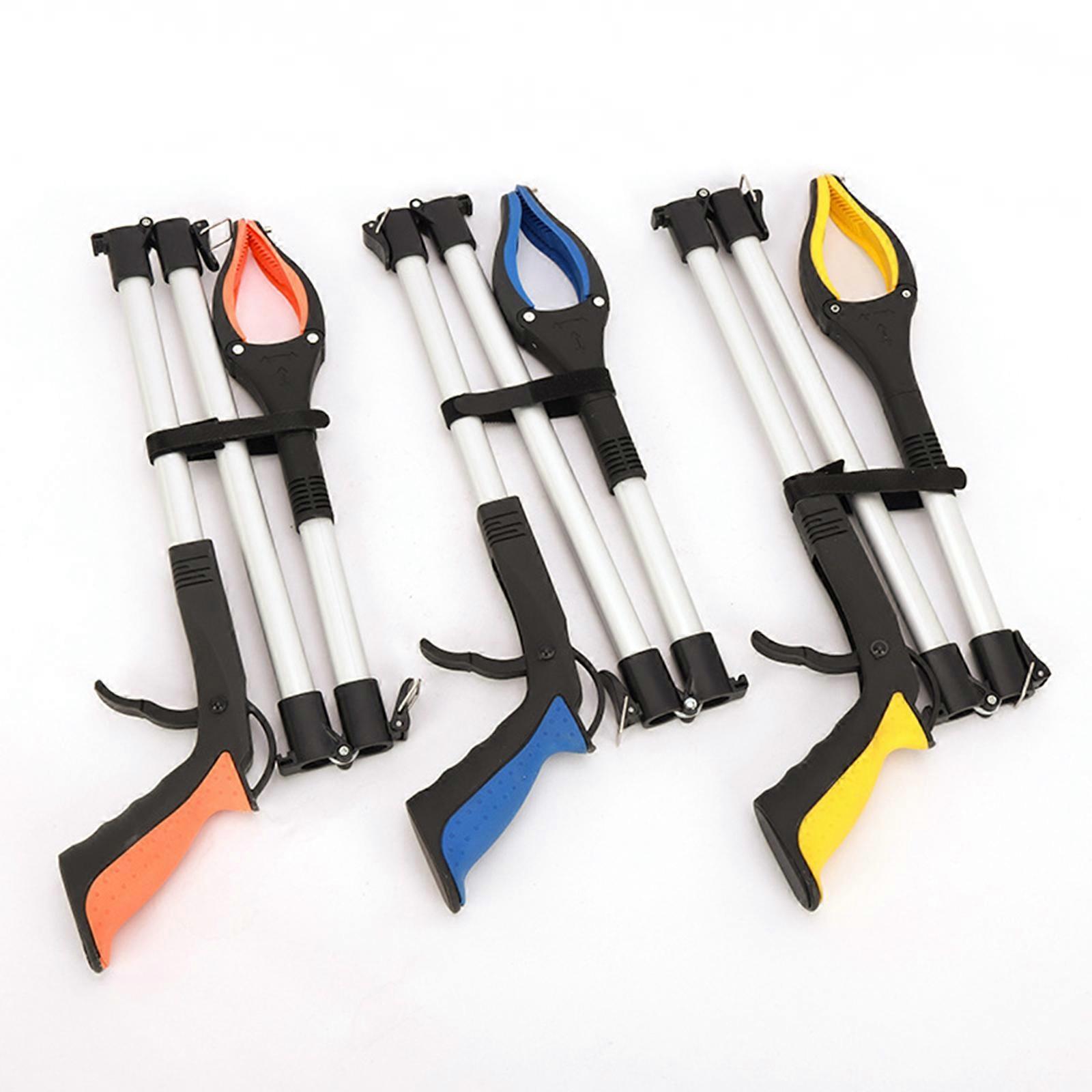 Three-stage Foldable Long Grabber Tool Reaching Tool Wide Claw