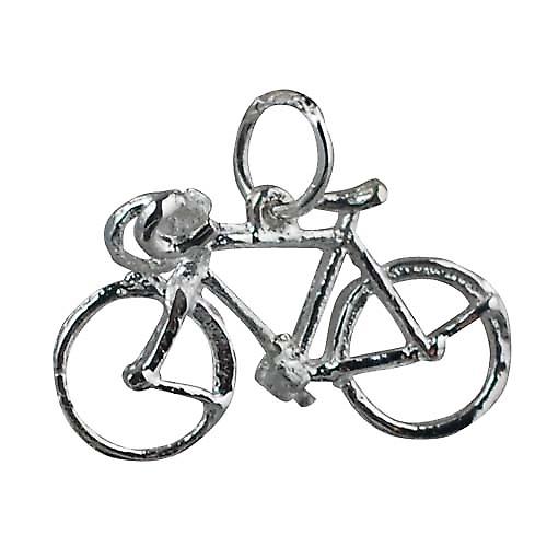 Silver 13x22mm Bicycle Pendant or Charm