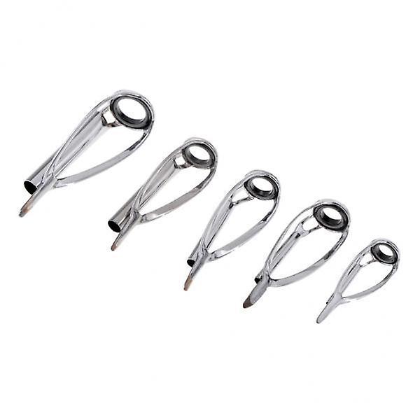 6x5pcs Fishing Rod Pole Guides Tips Top Eye Rings Repair Kit 5 Mixed Sizes
