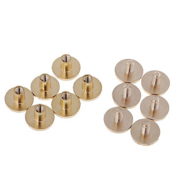 3x6 Pieces Solid Brass Nail Rivet Stud Button for Belt Bag Leather Craft 5mm