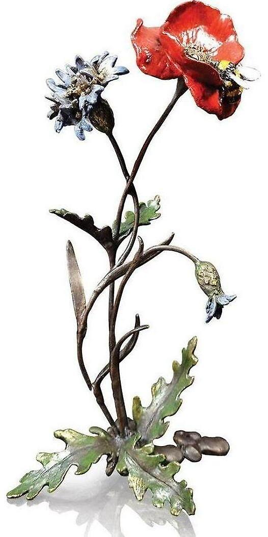 Poppy With Cornflower And Bee Sculptures & Statues