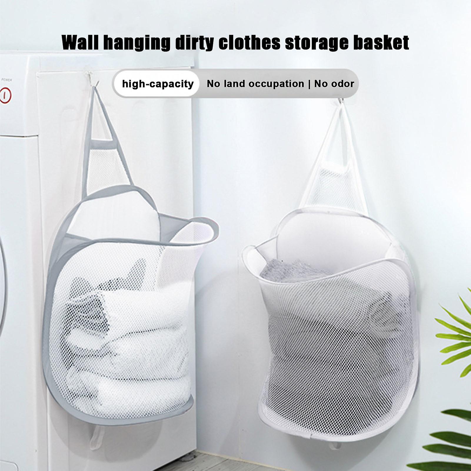 2pcs Hanging Laundry Hamper Foldable Collapsible Dirty Clothes Hamper University Dormitory Use