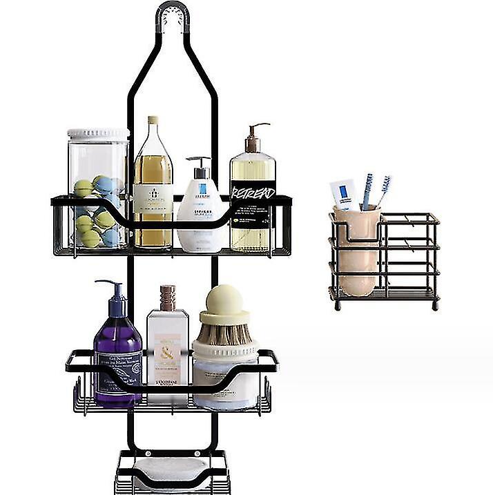 Bathroom Hanging Shower Head Organizer With Toothbrush Holder