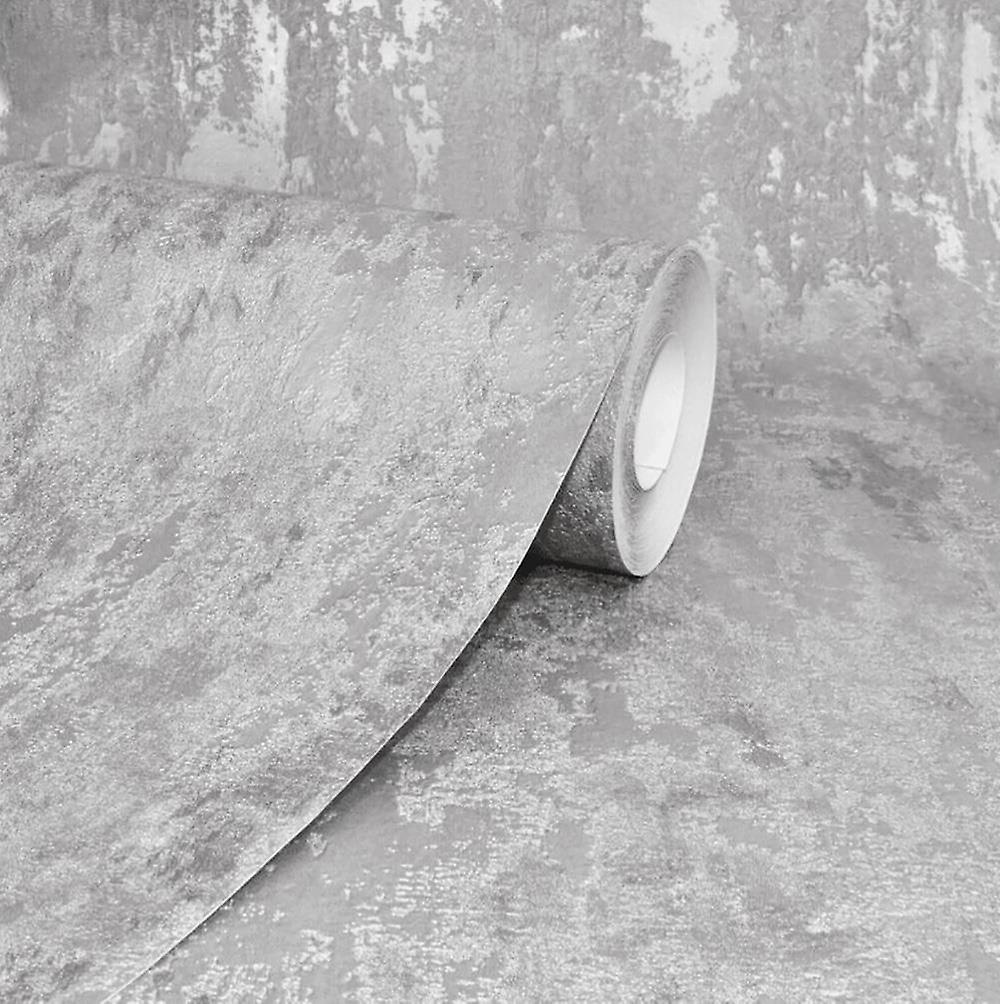 Havana Grey Distressed Industrial Metallic Wallpaper Paste Wall A.S Creation