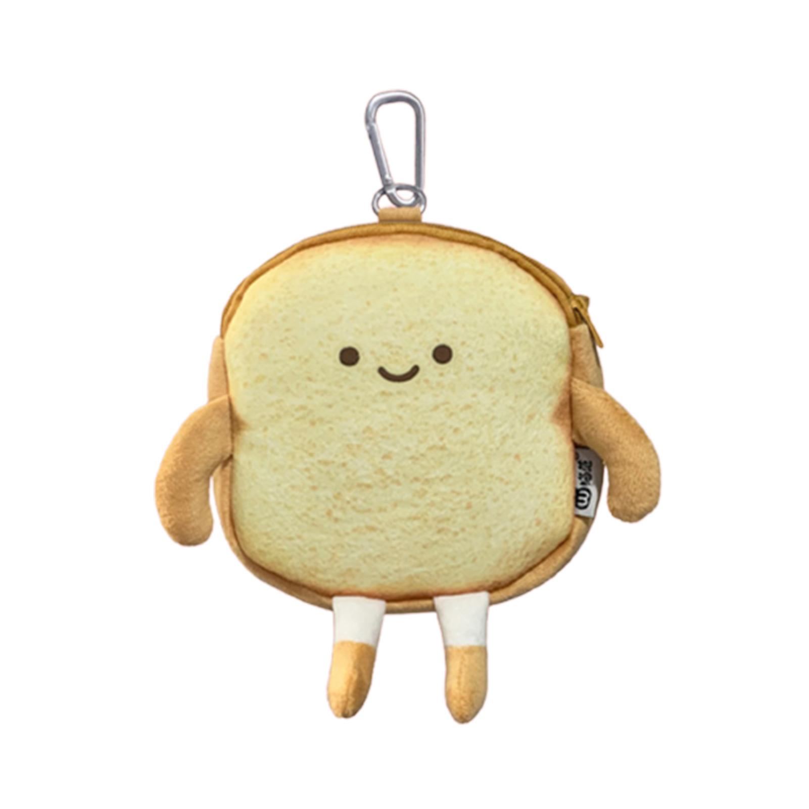 Cute Bread Toast Coin Purse Mini Plush Small Shoulder Bag Coin Card Holder