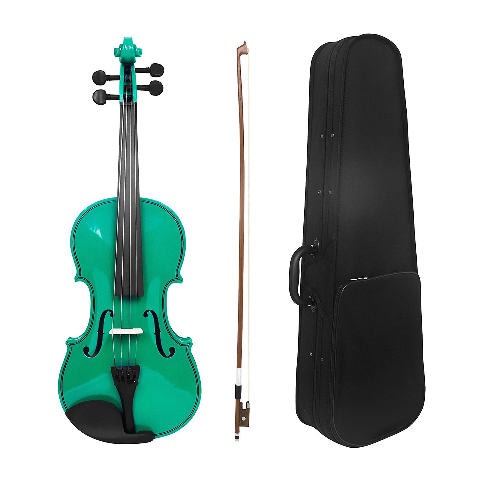 4/4 Full Size Violin Starter Kits Durable Solid Wood Fiddle Stringed Musical Instruments for Kids Violin Lover Beginners Play