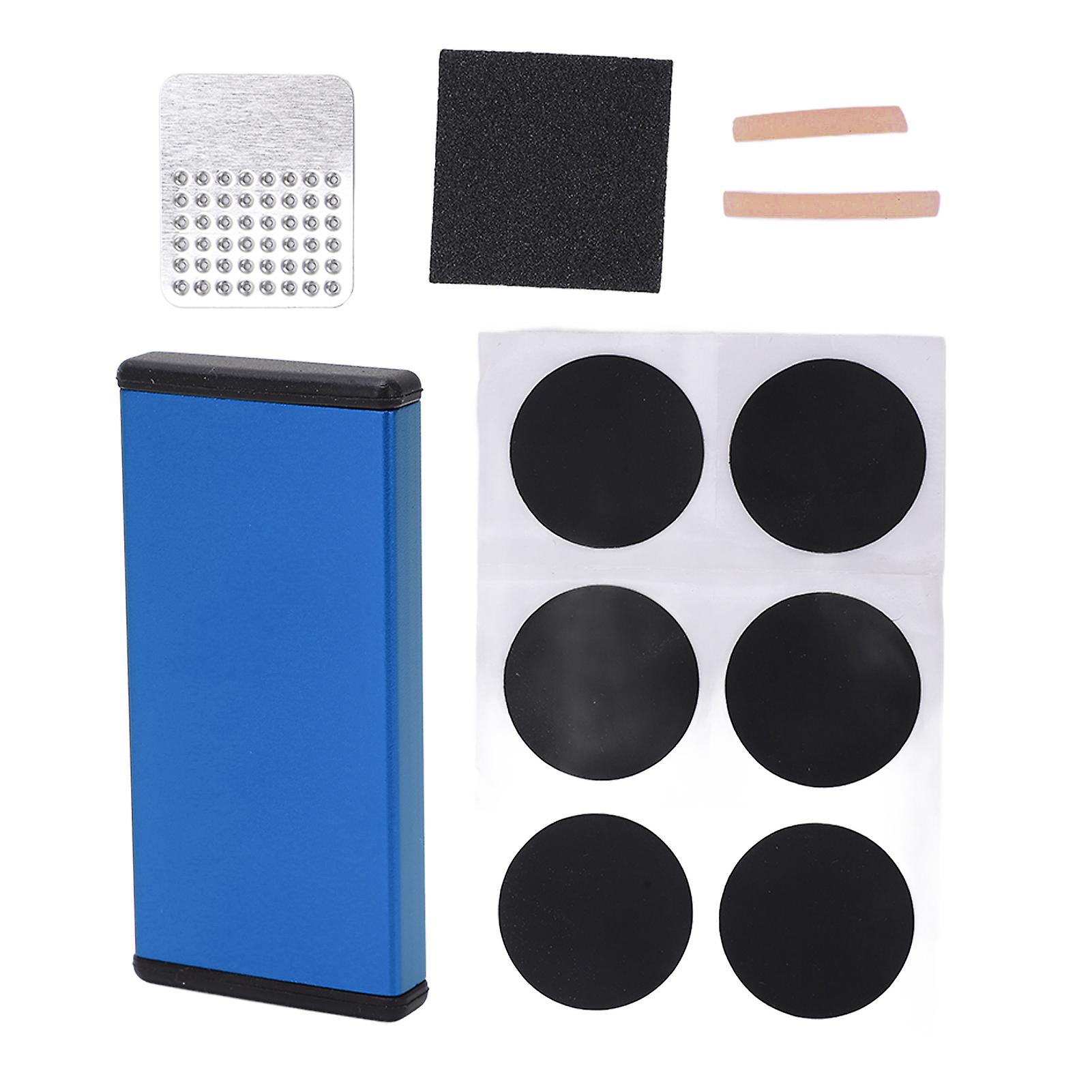 Κιτ επισκευής μπαλωμάτων ελαστικών ποδηλάτων Κουτί κιτ επισκευής χωρίς κόλλα για το ποδήλατο δρόμου βουνού EmergencyBlue