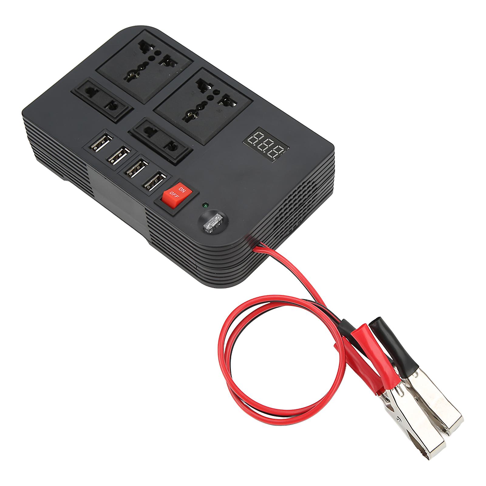 Power Converter Modified Sine Wave 12V to 220‑240V 600W Black Inverter Universal for Car