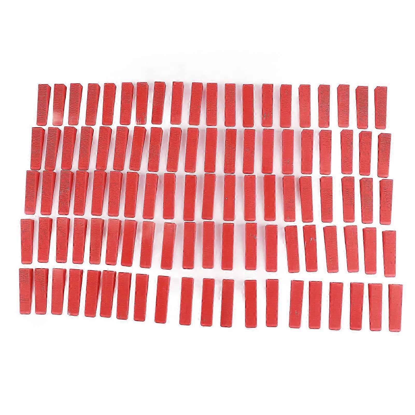 Tile Leveling Wedge, Pack of 100, Tile Leveling Spacers, Universal, Reusable, Wear-resistant Plastic Tile Wedges for Home Decoration (Red)