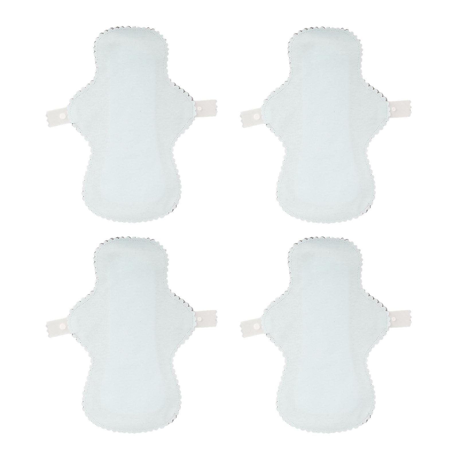 Lot de 4 serviettes hygiéniques lavables et réutilisables, sans fuite, à absorption régulière et respirantes, pour femmes, taille L : 25 x 16,5 cm.