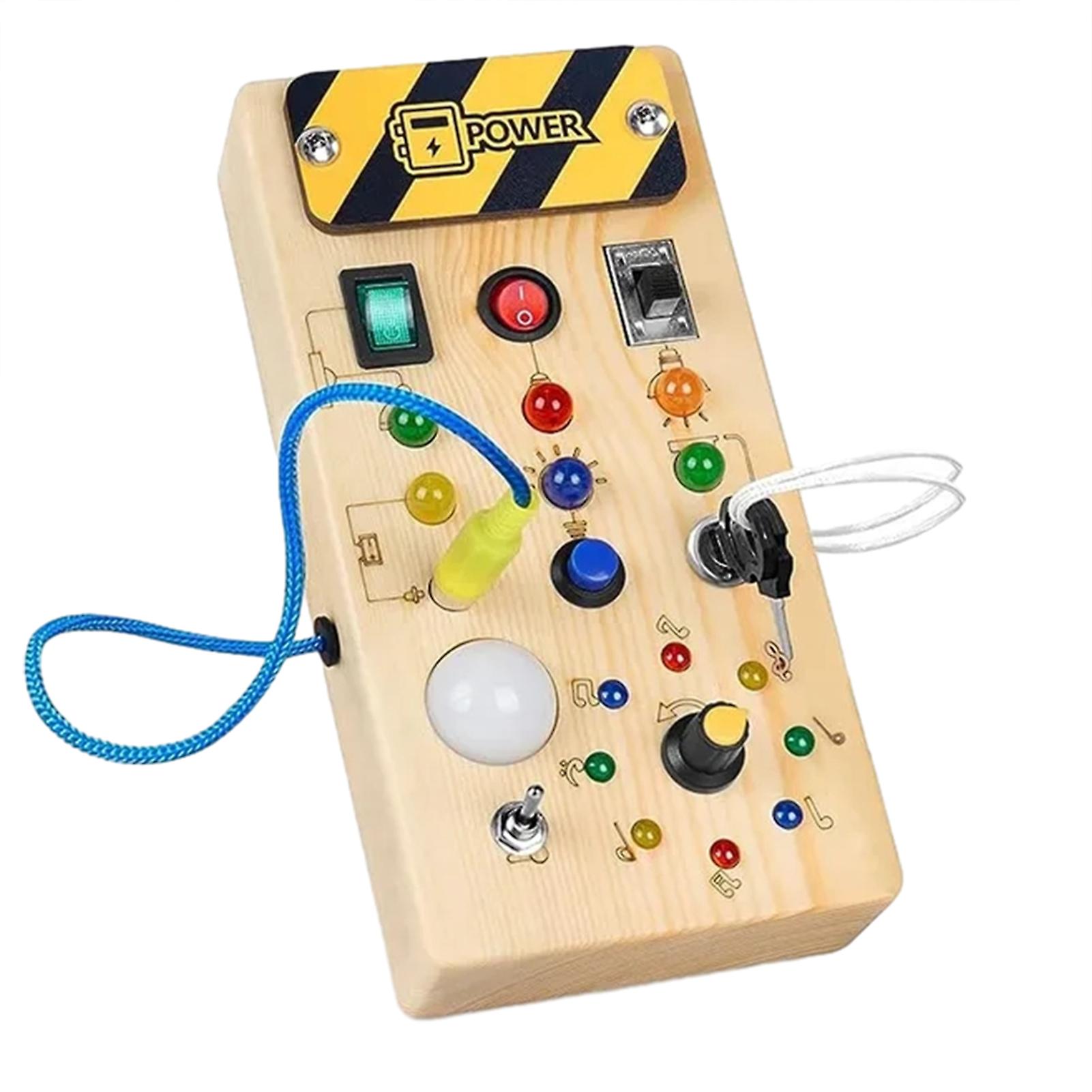 Portable Busys Board with Lights Button Lightweight Puzzle Travel Toys Kids Party Favors Toys