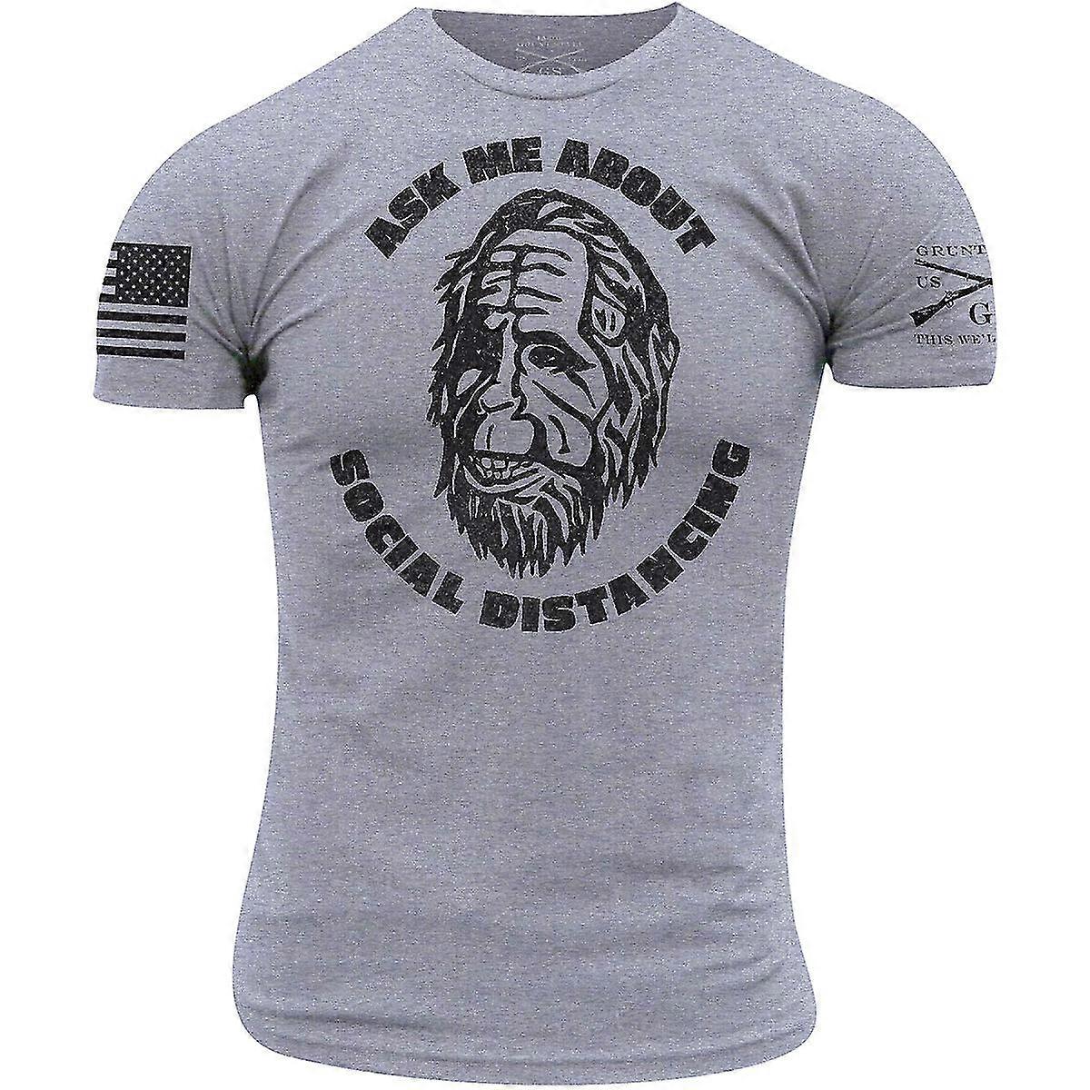 Grunt Style Ask Me About Social Distancing T-Shirt - Heather Gray