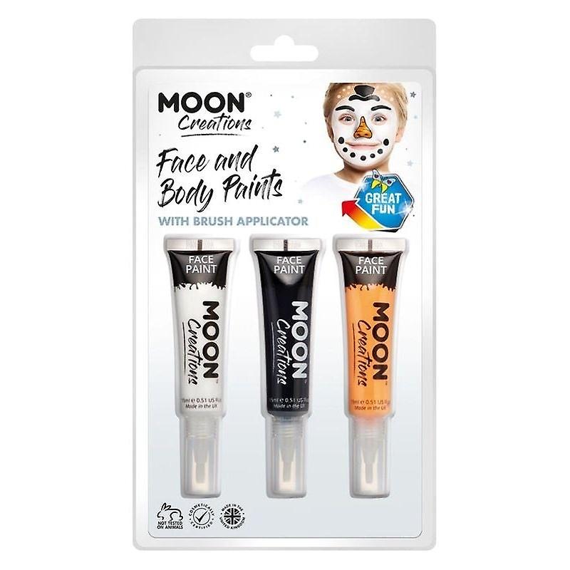 Moon Creations Face & Body Paints And Brush Snowman Set C01761