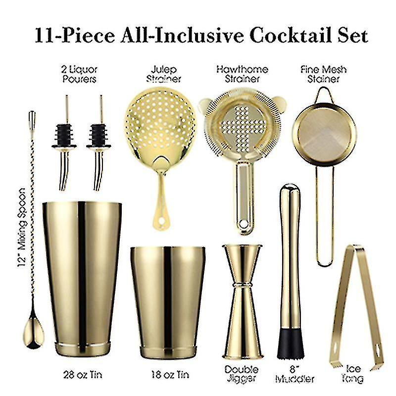 10stk rustfrit stål Boston Shaker Professionel Bartender Kit