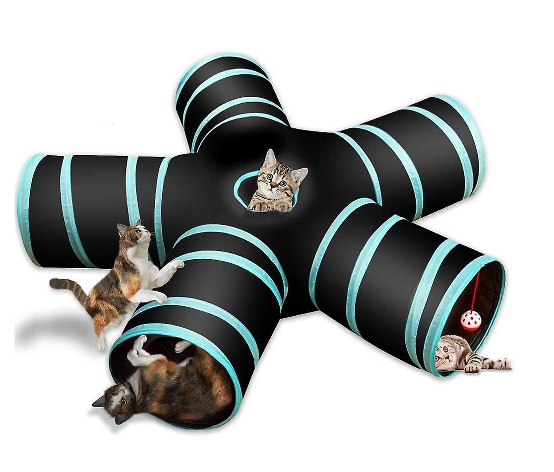 5 Way Cat Tunnel Collapsible Pet Play Tunnel Interactive Tube