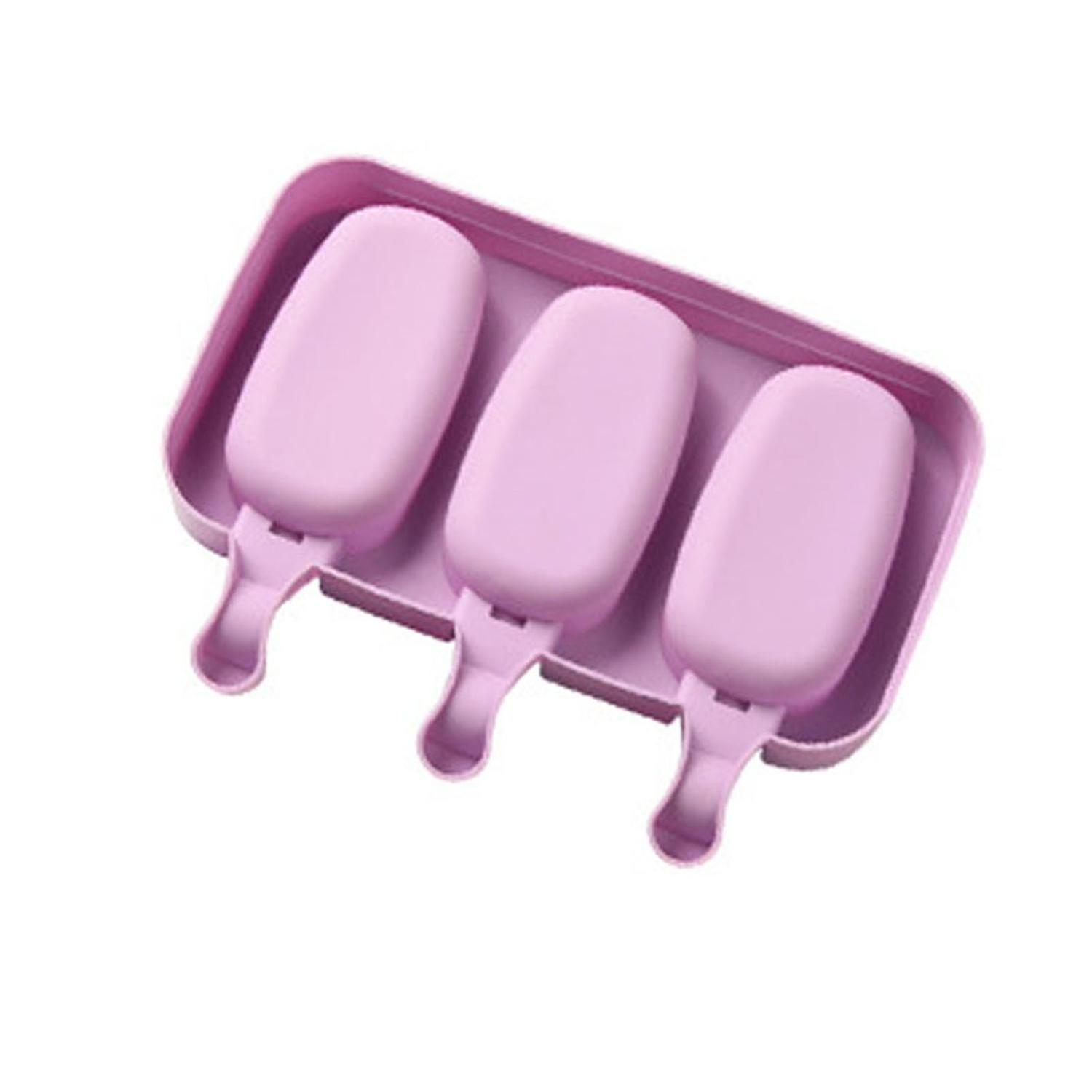 Ice Cube Mold Cartoon Shape Easy Demoulding Non-stick with Handle Rod 2/3 Grids Easy Release Ice Cre