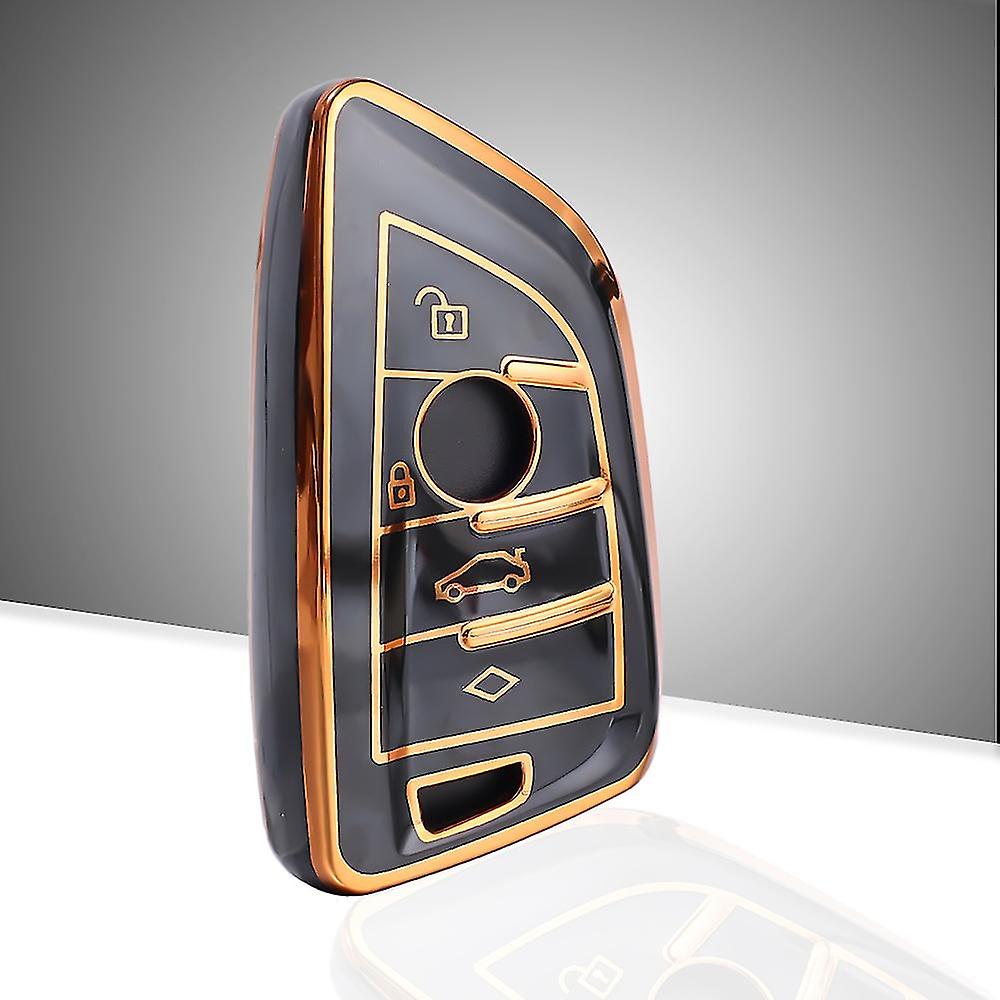 Tpu Car Key Case For Bmw A B Series Fashion Glossy Trim Key Button Decor High Quality Key Protective